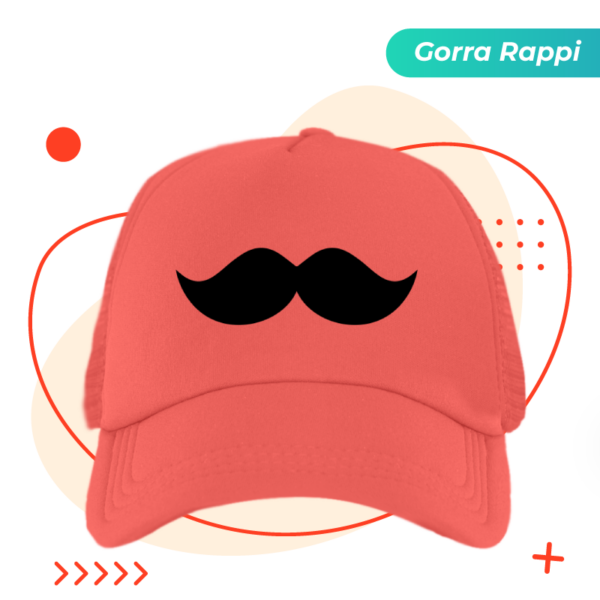 GORRA Gorra Rappi color naranja con logo de bigote Rappi